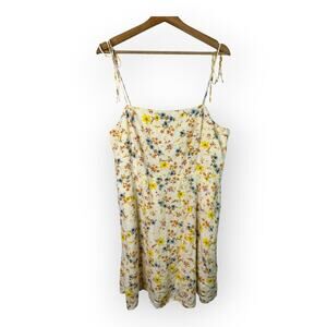 Old Navy Womens size XL Fit & Flare Tie-Strap Linen-Blend Floral Mini Dress